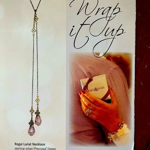 Grace and Heart Regal Lariat Sterling Necklace with Amethyst